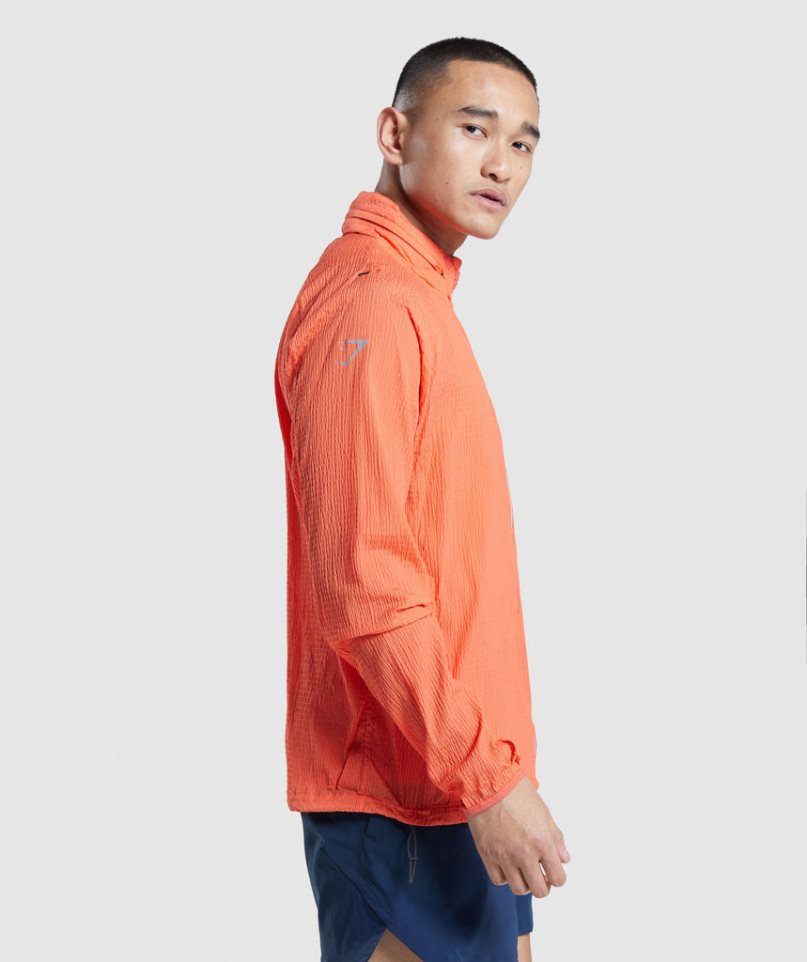 Men's Gymshark Speed Evolve Windbreaker Orange | CA D0376A